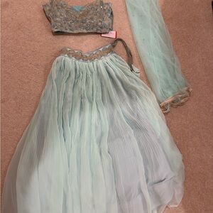 Elegant Light Blue Embroidered Lehenga Set, Brand New with Tag, Never Worn, M